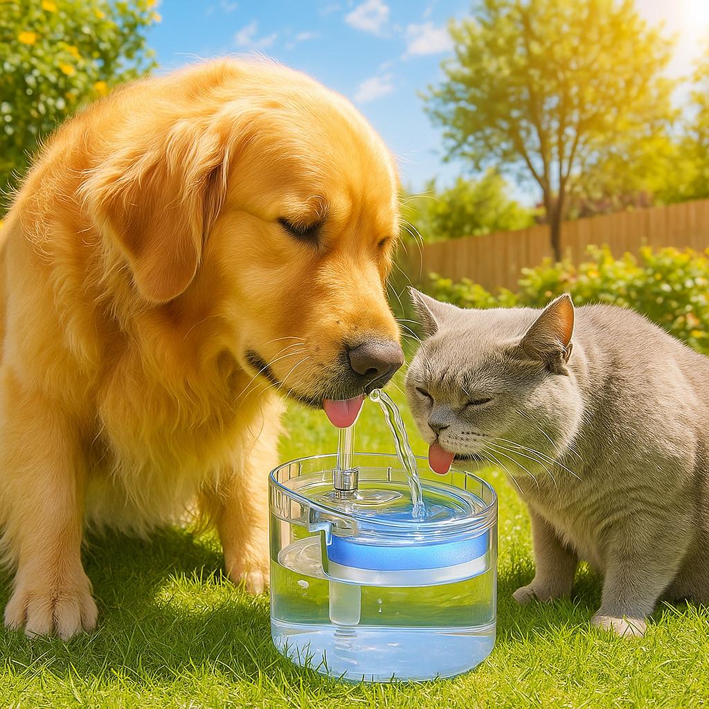 Automatische drinkfontein voor katten en honden met sensoractivatie en stil ontwerp - 2 liter - Hebbr