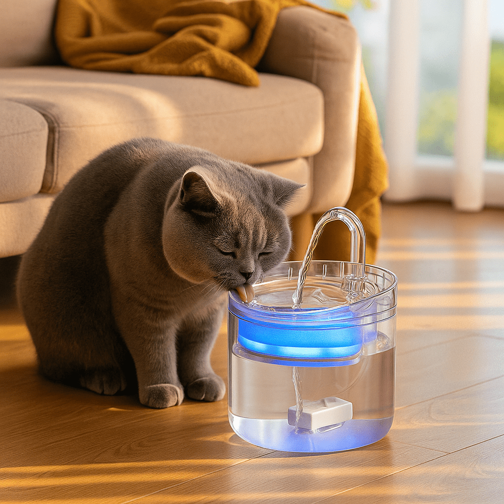 Automatische drinkfontein voor katten en honden met sensoractivatie en stil ontwerp - 2 liter - Hebbr