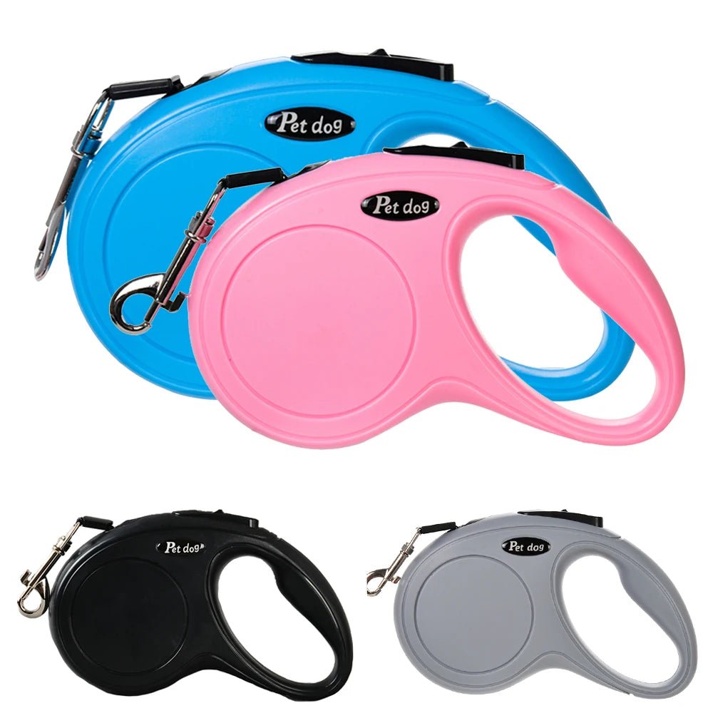 Automatische Flexi Hondenriem, Verstelbaar van Nylon, 3m en 5m, Geschikt voor Kleine en Middelgrote Honden - Hebbr