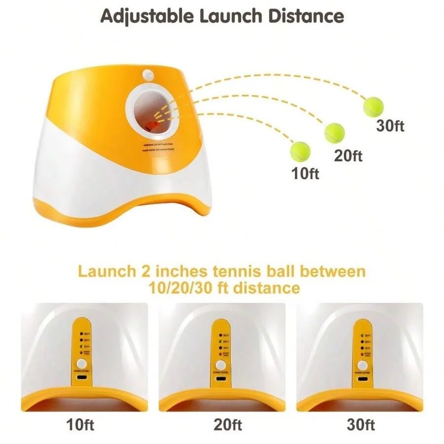 Automatische Hond Launcher met Oplaadbare Tennisbal - Interactief Speelgoed voor Honden en Katten - Hebbr