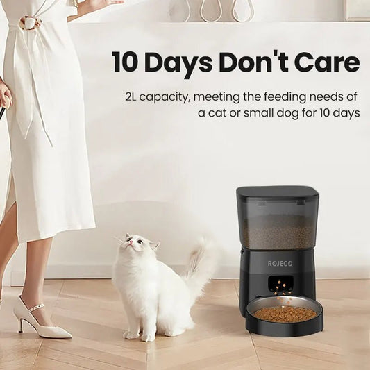 Automatische Voerautomaat voor Katten en Honden met Slimme Bediening - Tot 4 Maaltijden per Dag - Hebbr