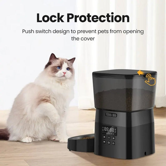 Automatische Voerautomaat voor Katten en Honden met Slimme Bediening - Tot 4 Maaltijden per Dag - Hebbr