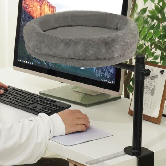 Bureau Kattenmand voor Katten tot 8 kg – Compact, Pluche en Verstelbaar - Hebbr