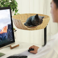 Bureau Kattenmand voor Katten tot 8 kg – Compact, Pluche en Verstelbaar - Hebbr