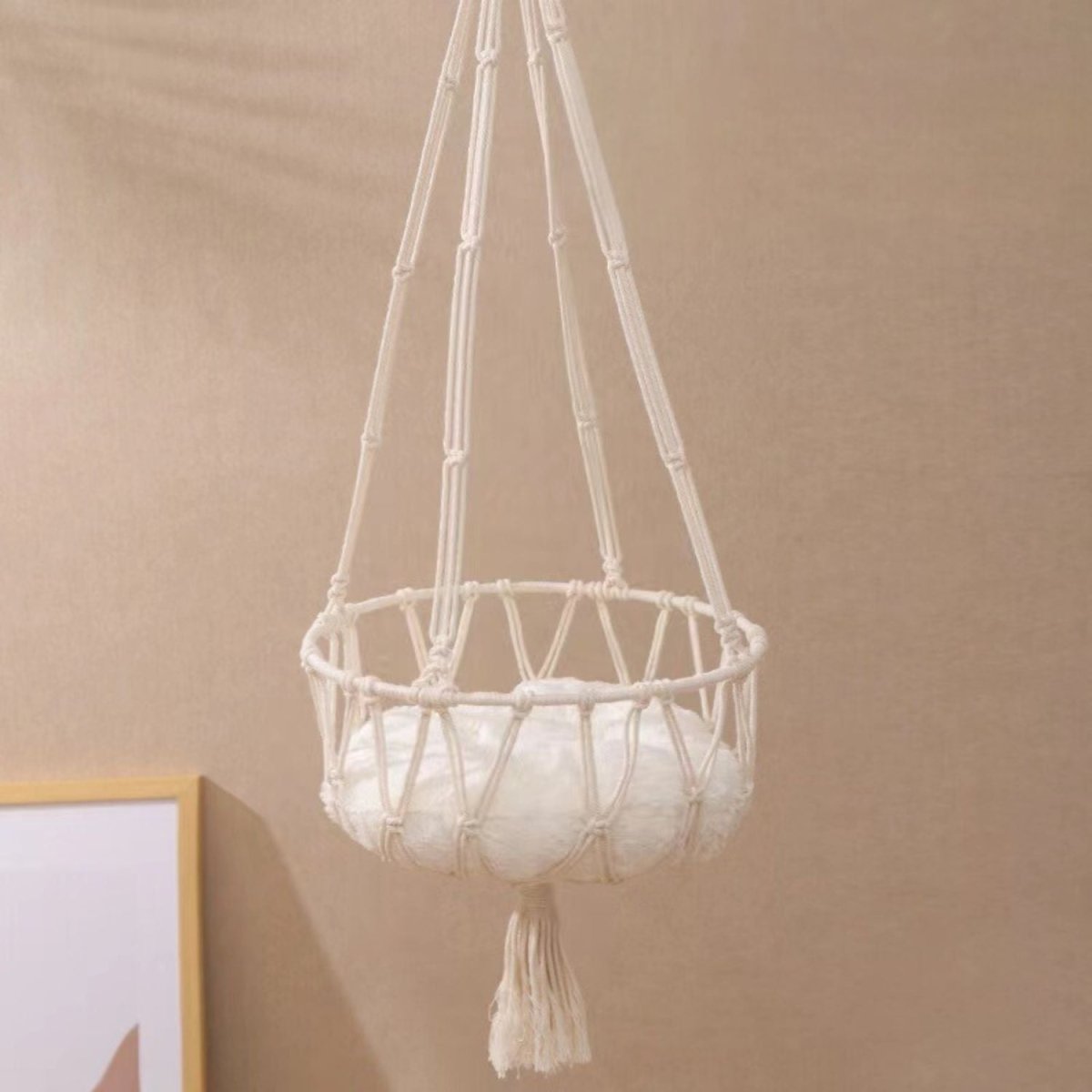 Comfortabele Hangmand voor Katten – Katoen, Lichtblauw Kussen, Verstelbaar 30 - 50 cm - Hebbr