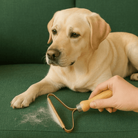 Dierenhaarverwijderaar met Houten Handvat - Efficiënt en Duurzaam voor Meubels en Kleding - Hebbr