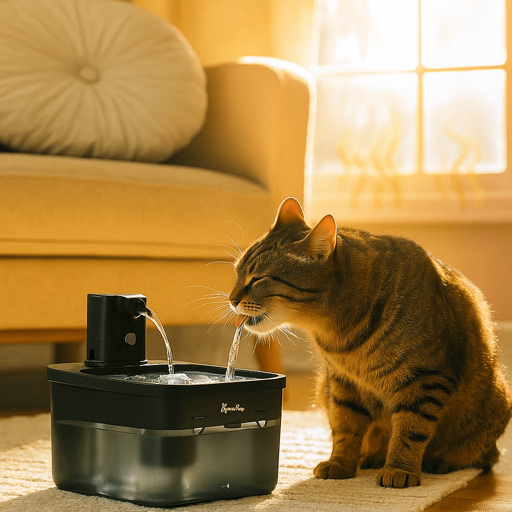 Draadloze drinkfontein voor katten en honden met sensor en stille werking - 2.5 liter - Hebbr