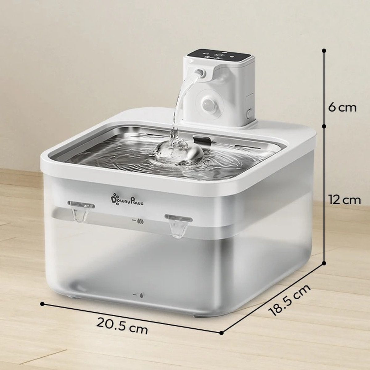 Draadloze drinkfontein voor katten en honden met sensor en stille werking - 2.5 liter - Hebbr