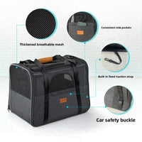 Draagbare Schoudertas Voor Huisdieren - Ademend Polyester, Opvouwbaar, Verstelbare Schouderriem, Geschikt Voor Katten Tot 5 Kg - Hebbr