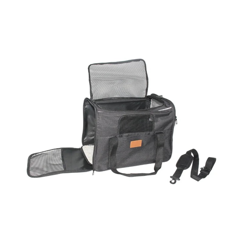 Draagbare Schoudertas Voor Huisdieren - Ademend Polyester, Opvouwbaar, Verstelbare Schouderriem, Geschikt Voor Katten Tot 5 Kg - Hebbr