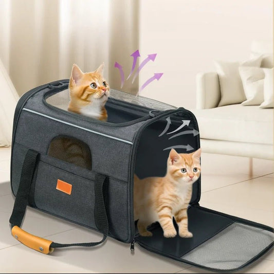 Draagbare Schoudertas Voor Huisdieren - Ademend Polyester, Opvouwbaar, Verstelbare Schouderriem, Geschikt Voor Katten Tot 5 Kg - Hebbr