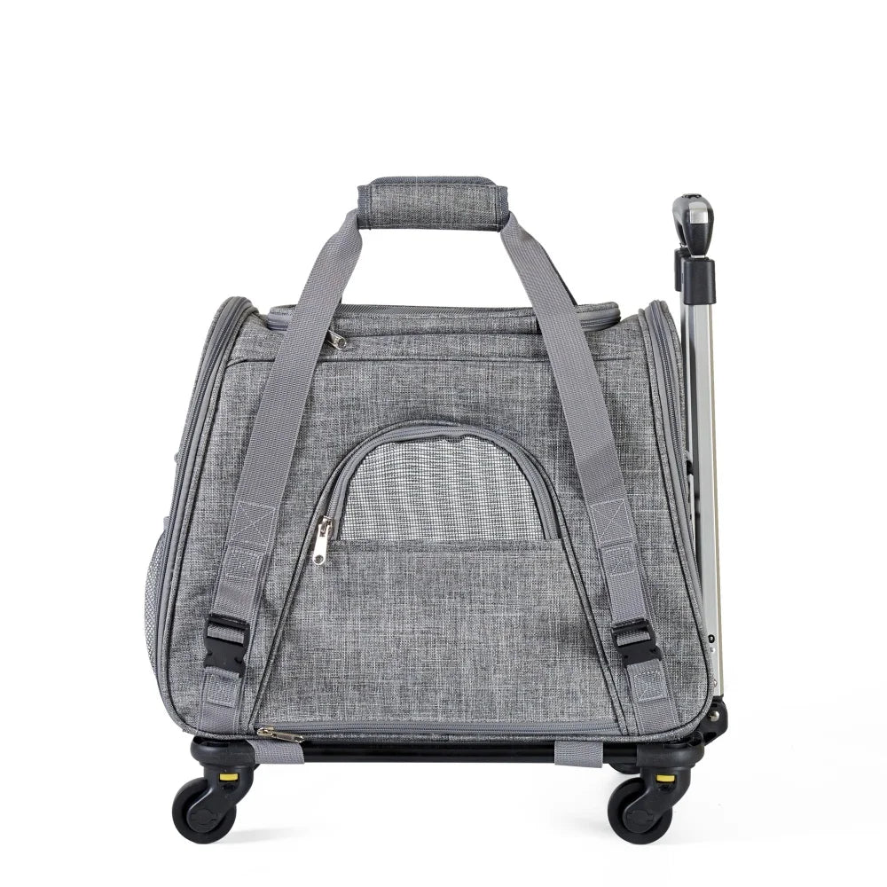 Draagbare Trolley voor Huisdieren - Lichtgewicht, Waterdicht & Ademend Gaas - Hebbr