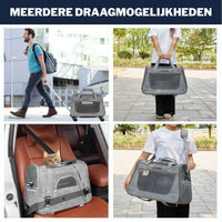 Draagbare Trolley voor Huisdieren - Lichtgewicht, Waterdicht & Ademend Gaas - Hebbr