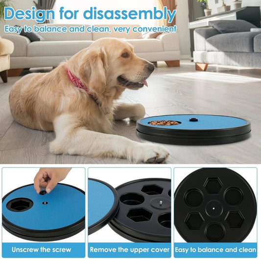 Draaibare Nagelvijl Hond en Kat 30×30×3,6 cm – Stressvrij met Voedselcompartimenten Blauw - Hebbr