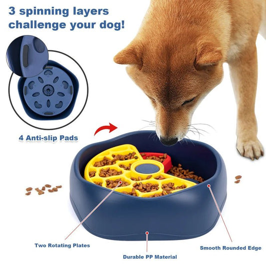 Drie - laags Voerbak voor Honden en Katten - Antiknik Ontwerp, BPA - vrij en Vaatwasmachinebestendig - Hebbr