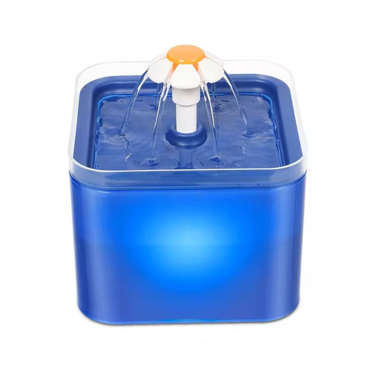 Drinkfontein voor katten en honden - 2L met LED - verlichting en 4 - laags filtersysteem - Hebbr