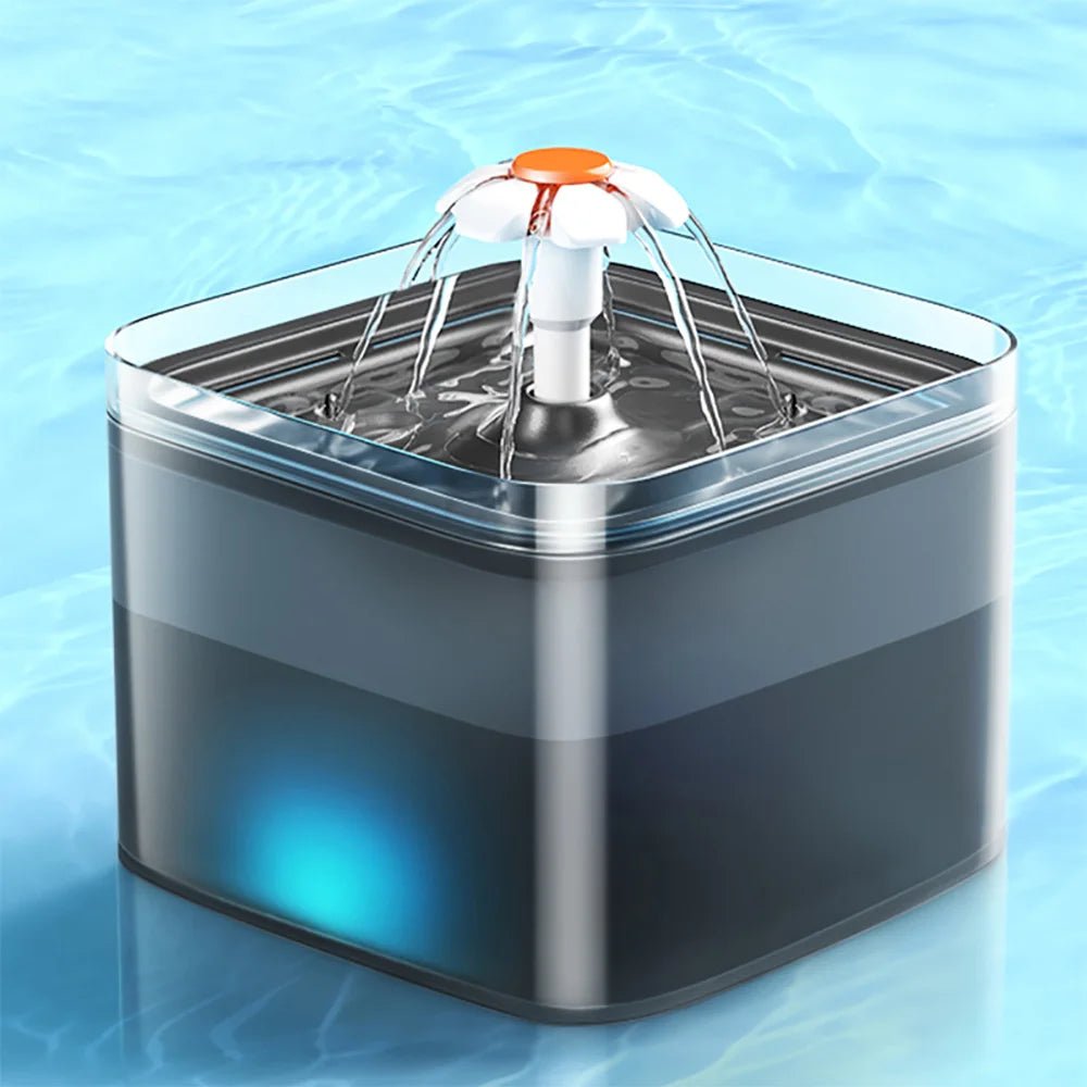 Drinkfontein voor katten en honden - 2L met LED - verlichting en 4 - laags filtersysteem - Hebbr
