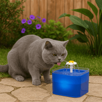 Drinkfontein voor katten en honden - 2L met LED - verlichting en 4 - laags filtersysteem - Hebbr