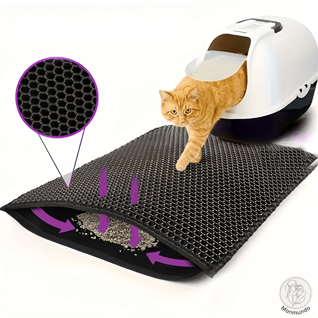 Dubbellaagse Kattenbakmat - Waterdicht, Eenvoudig te Reinigen & Comfortabel - Hebbr