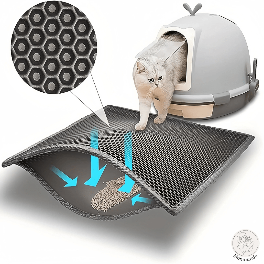 Dubbellaagse Kattenbakmat - Waterdicht, Eenvoudig te Reinigen & Comfortabel - Hebbr