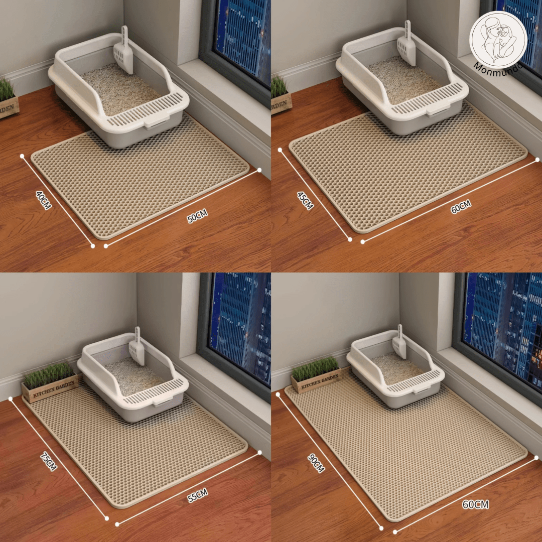 Dubbellaagse Kattenbakmat - Waterdicht, Eenvoudig te Reinigen & Comfortabel - Hebbr