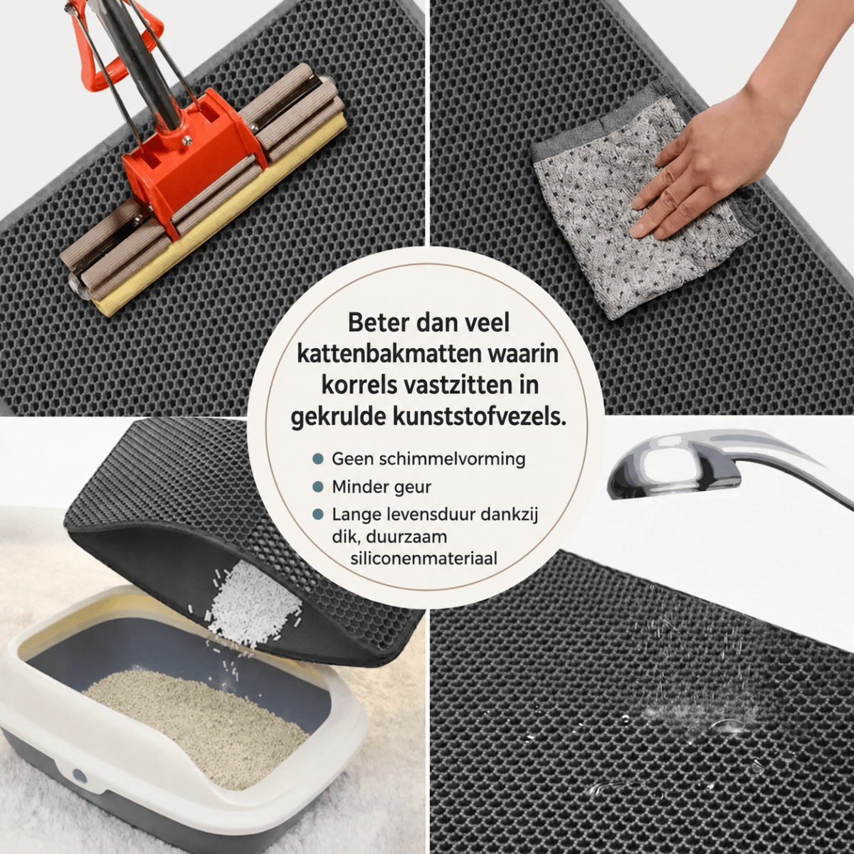 Dubbelzijdige Kattenbakmat - Hebbr
