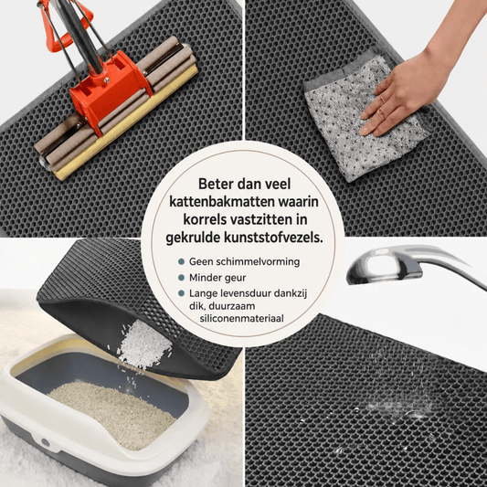 Dubbelzijdige Kattenbakmat - Hebbr