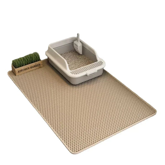 Dubbelzijdige Kattenbakmat, Antislip en Waterdicht - Geschikt voor Alle Kattenbakvullingen - Hebbr