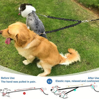 DuoPet Hondenriem | Elastisch, Dubbele Lijnen voor Twee Honden - Hebbr