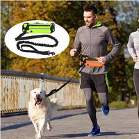 Ergonomische Hondenriem met Verstelbare Heupgordel en Elastische Demper voor Joggen en Wandelen - Hebbr