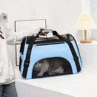 Faltbare Draagtas voor Huisdieren - Ademend Mesh, Ruimtebesparend, Verstelbare Schoudergordel, Grijs - Hebbr