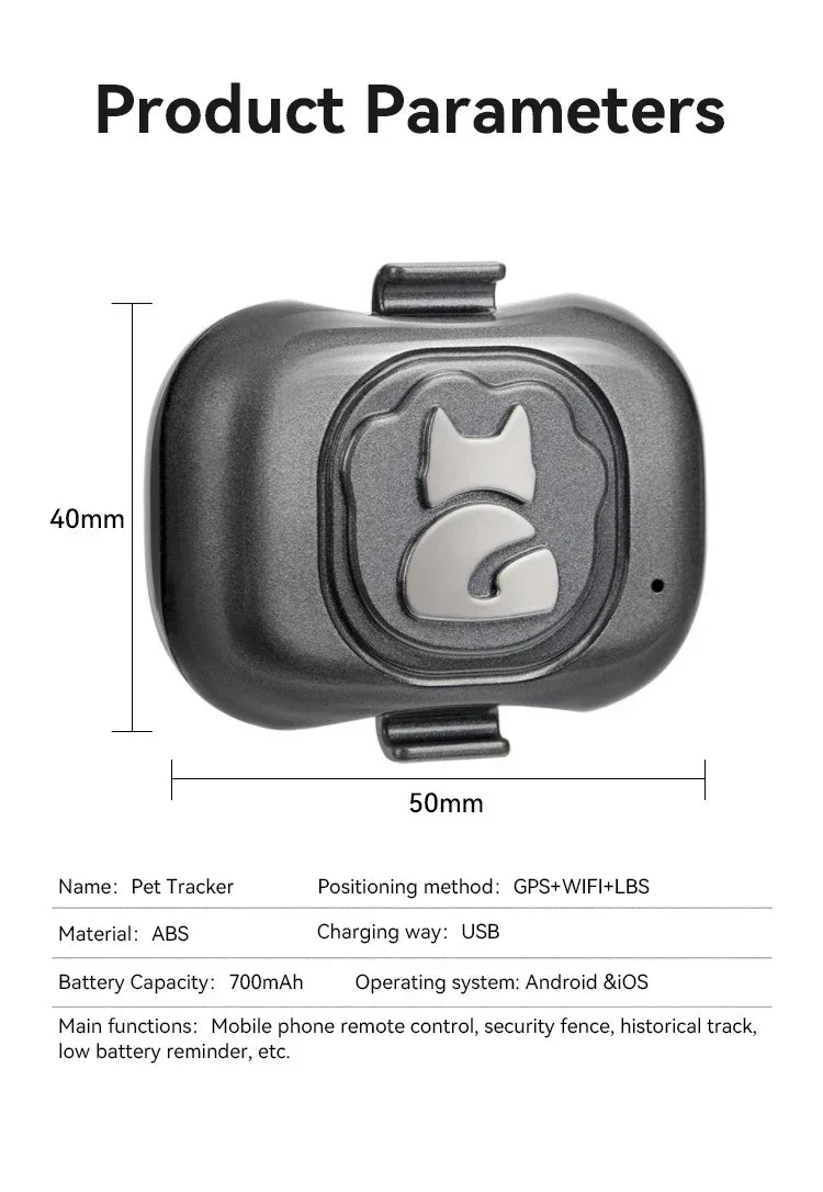GPS Tracker Hond 5×3×1,5 cm – Waterdicht met Nauwkeurige Locatiebepaling - Hebbr