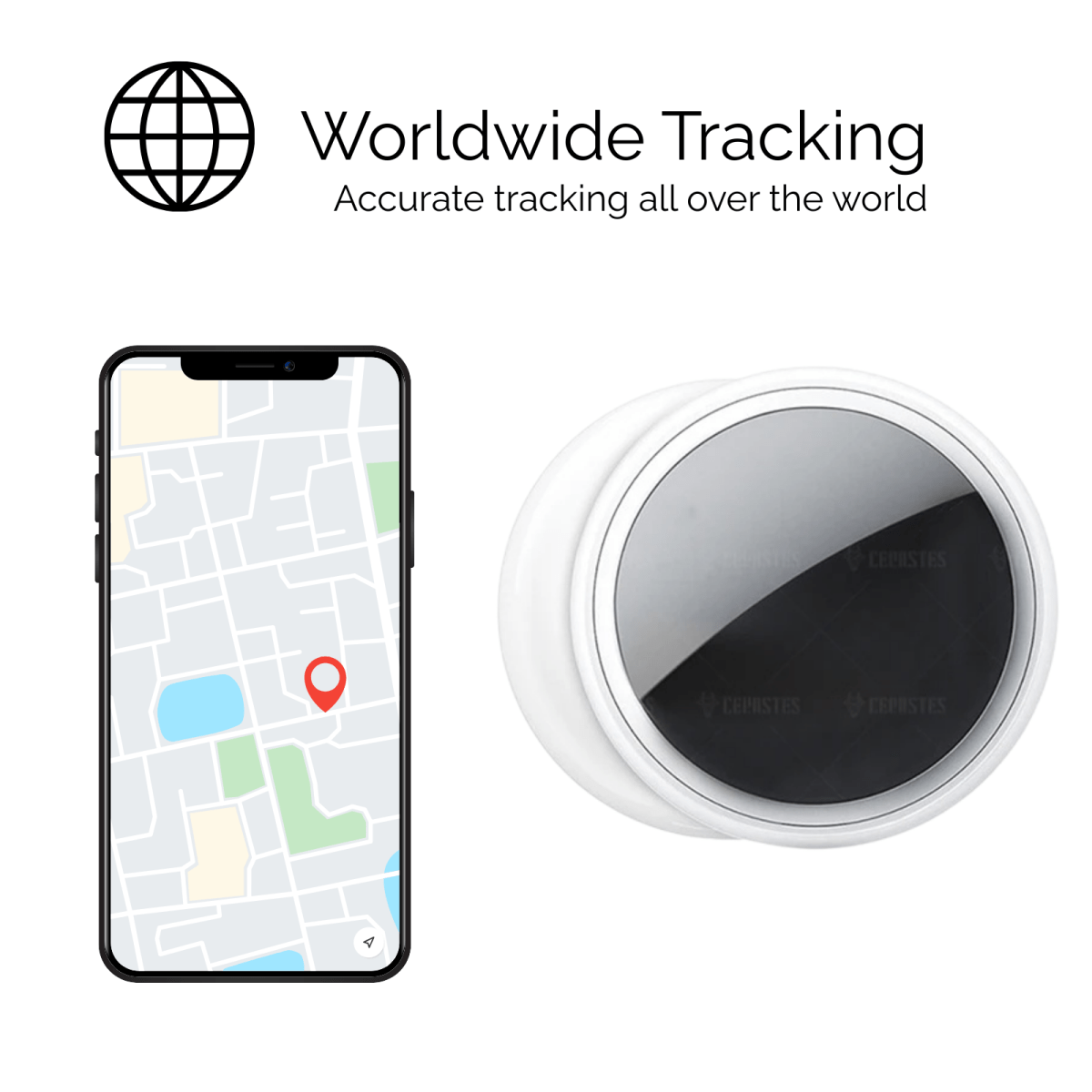 GPS Tracker Huisdier 30×30×9 mm – Bluetooth 5.0 met Ontkoppelingsalarm - Hebbr