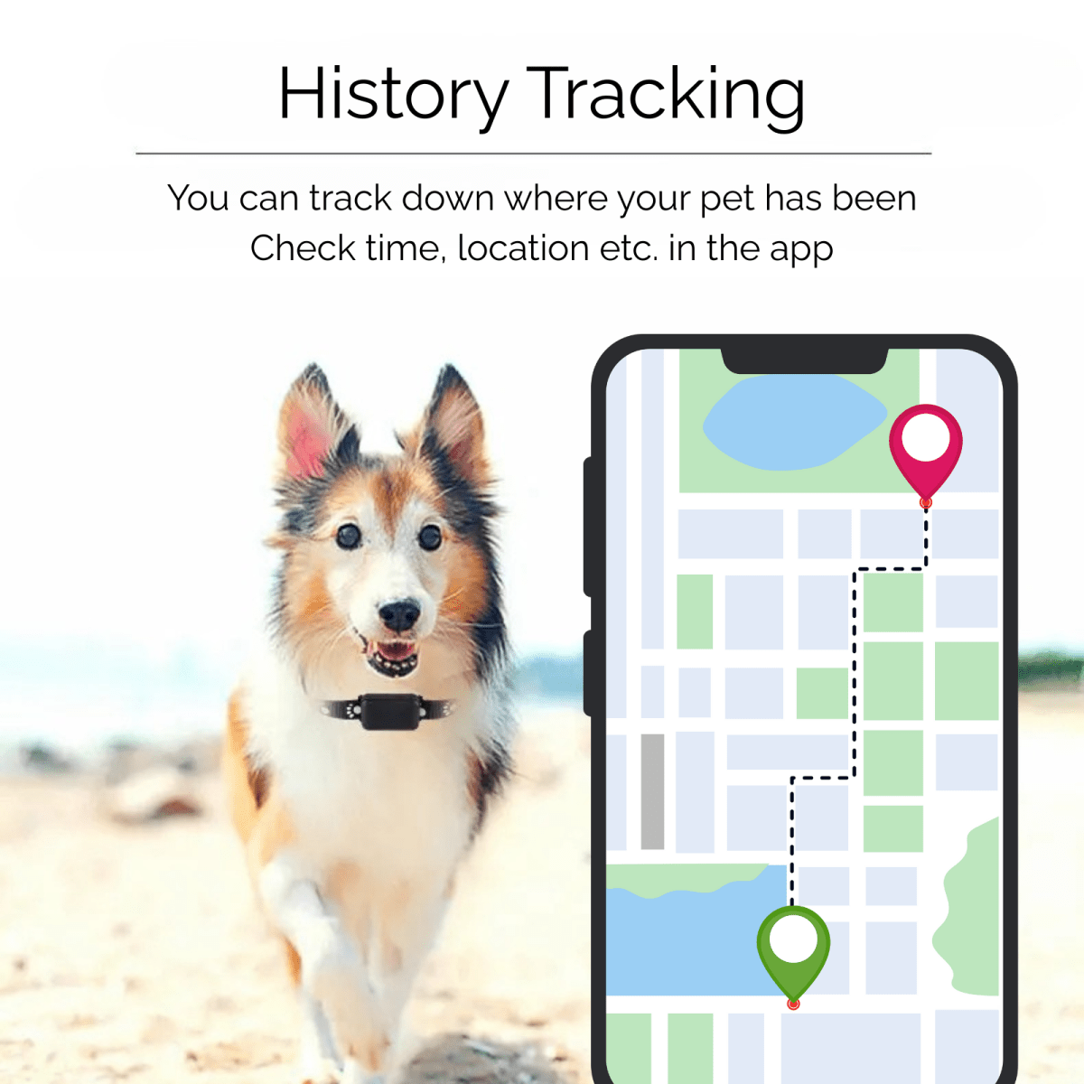 GPS Tracker voor Honden – Waterdichte Verstelbare Halsband Nylon - Hebbr