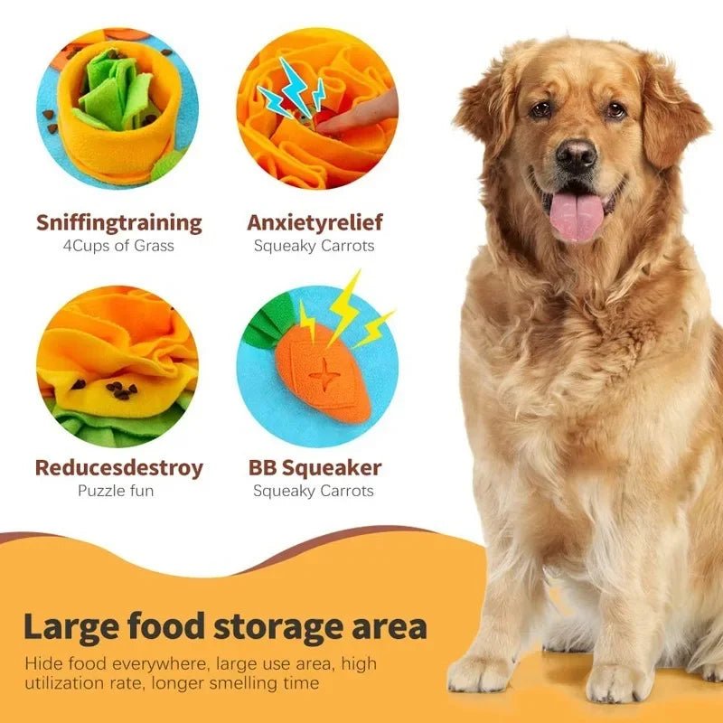 Grote Snuffelmat voor Honden - Interactieve Trainingsmat voor Stressverlichting en Langzaam Voeden, 80x60 cm - Hebbr