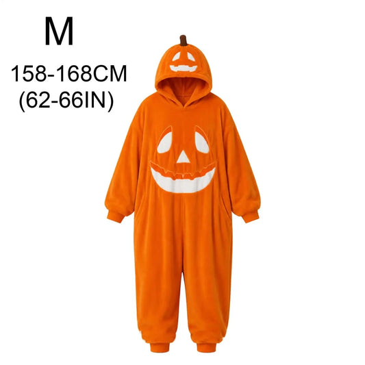 Hallowenzo Jumpsuit | Zacht Fluweel met Pompoenprint voor Feestelijke Gelegenheden - Hebbr