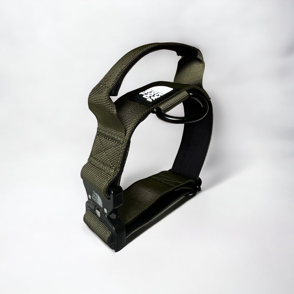 Halsband Hond Tactisch Nylon – Duurzaam, Robuuste Snelsluiting Olijfgroen - Hebbr