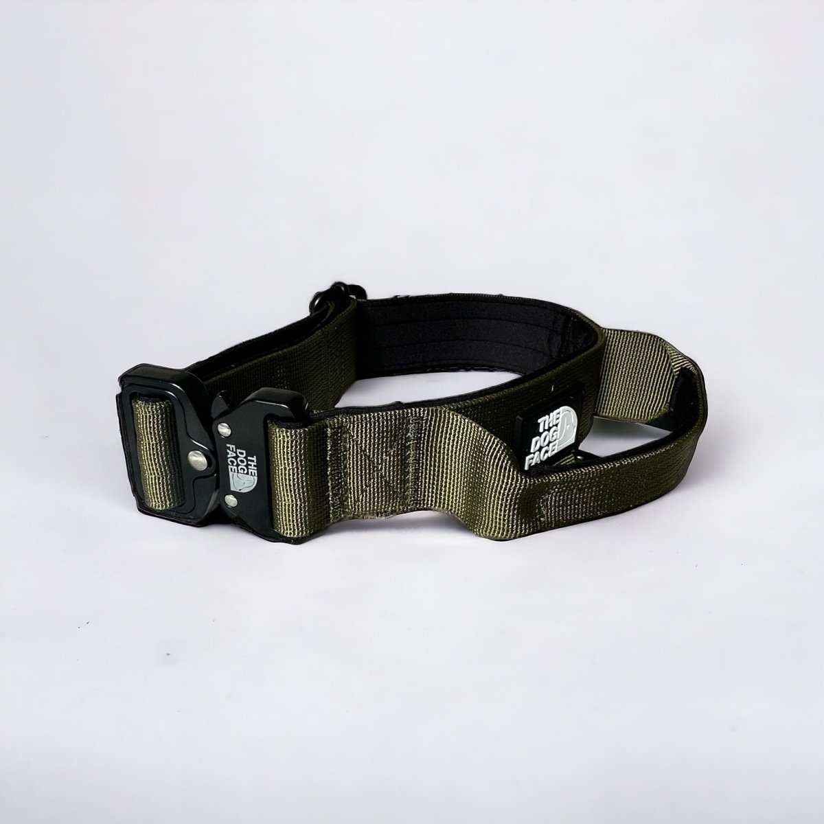 Halsband Hond Tactisch Nylon – Duurzaam, Robuuste Snelsluiting Olijfgroen - Hebbr