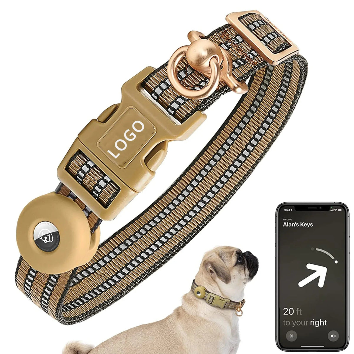 Halsband voor Honden 360° Verstelbaar Nylon – Reflecterend Knoopvrij - Hebbr