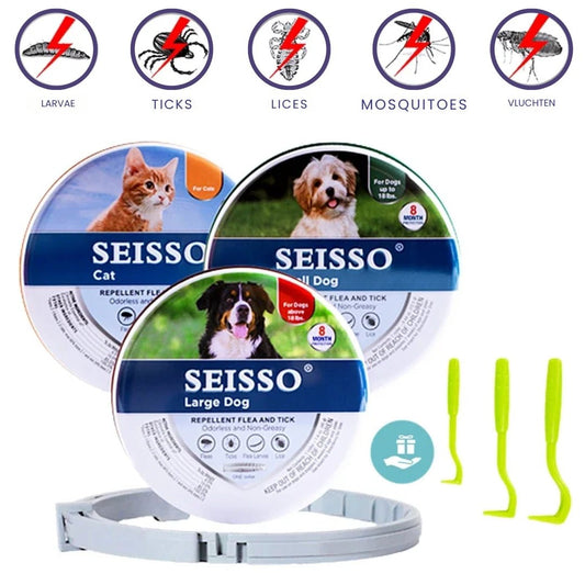 Halsband voor honden en katten 8 maanden – Natuurlijk en veilig Waterbestendig - Hebbr