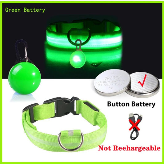 Halsband voor Honden en Katten met LED Licht – USB Oplaadbaar Waterdicht 28–60 cm - Hebbr