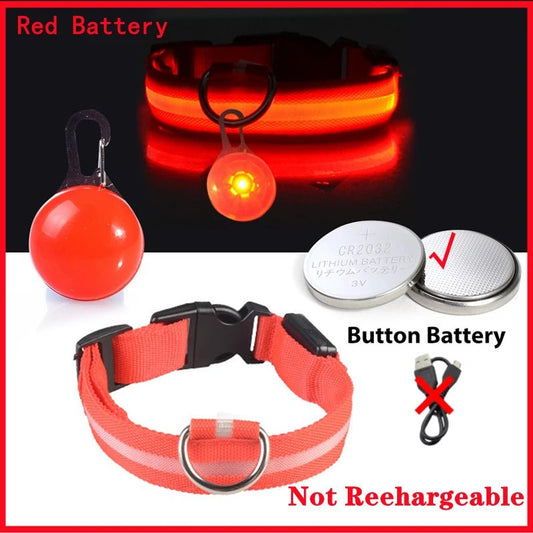 Halsband voor Honden en Katten met LED Licht – USB Oplaadbaar Waterdicht 28–60 cm - Hebbr