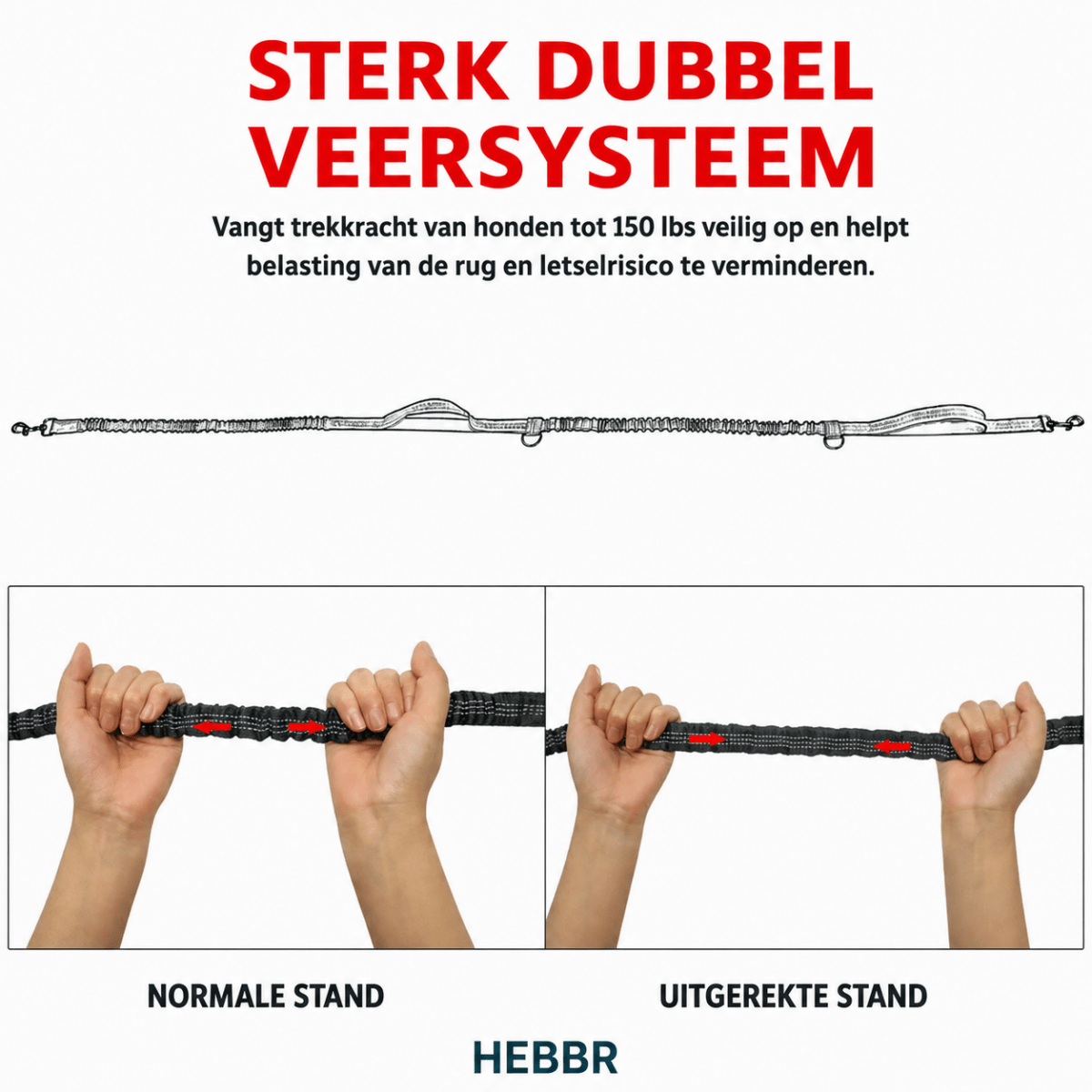 Handsfree Hondenriem - Hebbr