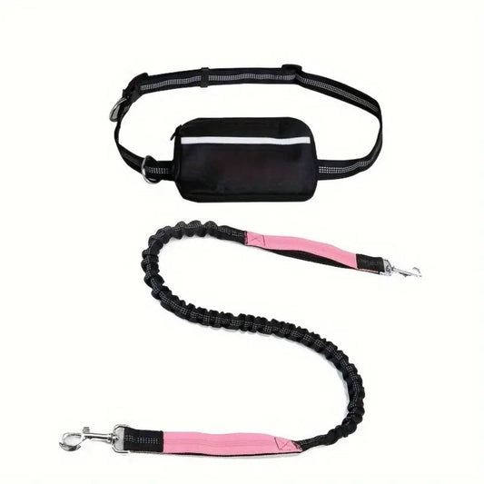 Handsfree Hondenriem Set - Reflecterend, Schokabsorberend en Duurzaam voor Middelgrote Honden - Hebbr