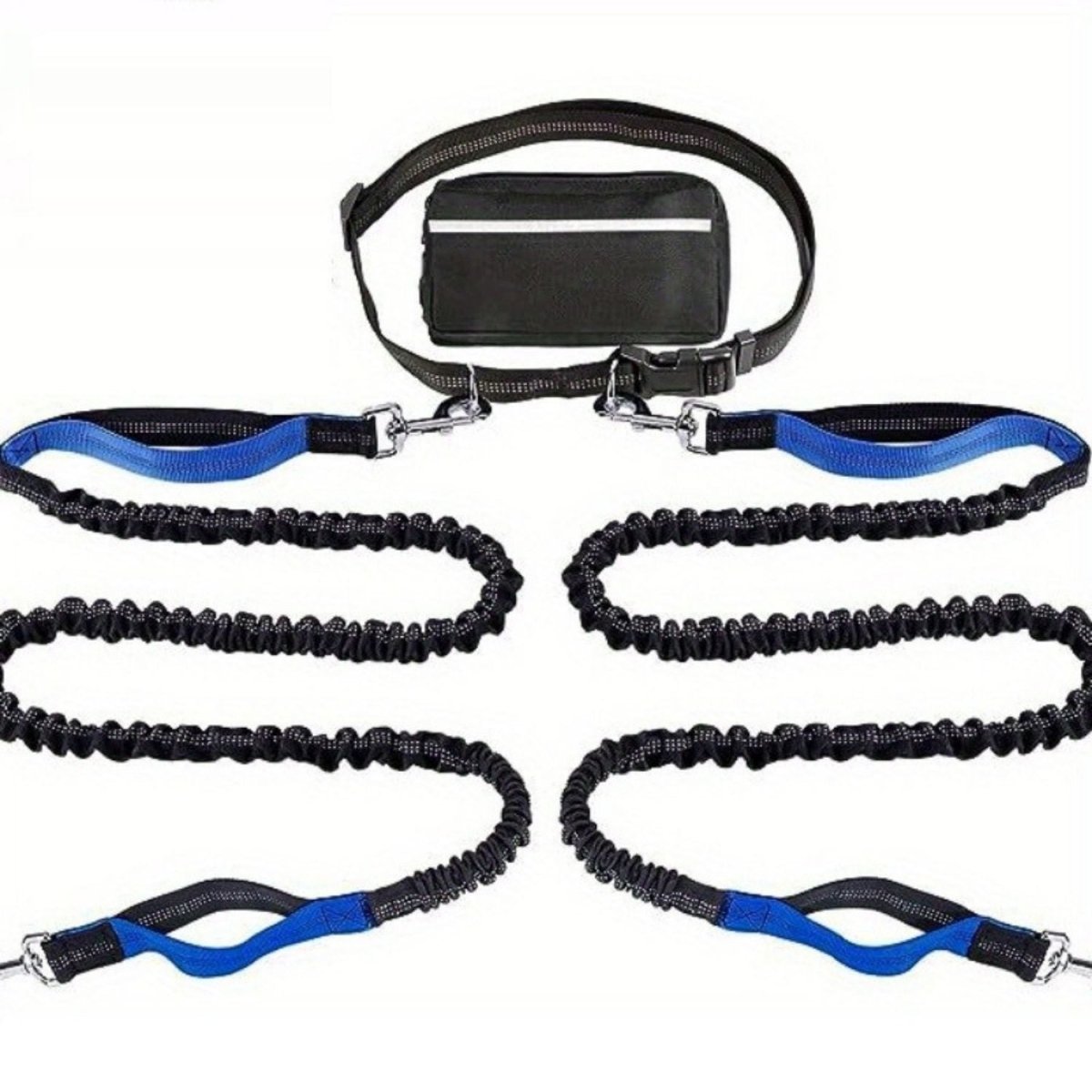 Handsfree Hondenriem Set - Reflecterend, Schokabsorberend en Duurzaam voor Middelgrote Honden - Hebbr