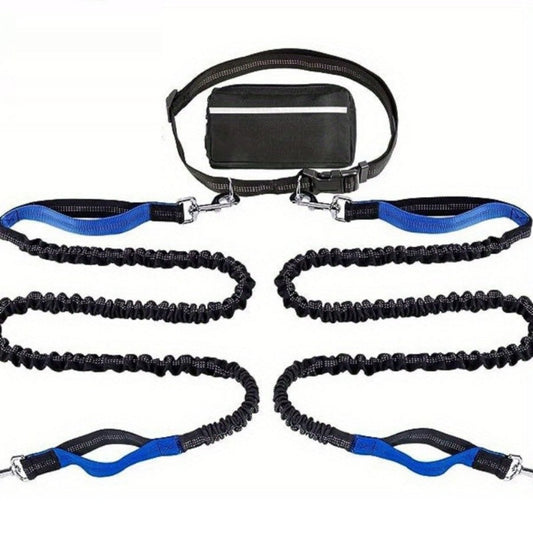 Handsfree Hondenriem Set - Reflecterend, Schokabsorberend en Duurzaam voor Middelgrote Honden - Hebbr