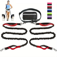 Handsfree Hondenriem Set - Reflecterend, Schokabsorberend en Duurzaam voor Middelgrote Honden - Hebbr