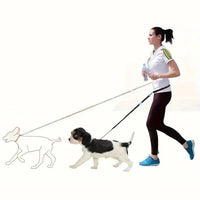 Handsfree Hondenriem Set - Reflecterend, Schokabsorberend en Duurzaam voor Middelgrote Honden - Hebbr