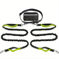 Handsfree Hondenriem Set - Reflecterend, Schokabsorberend en Duurzaam voor Middelgrote Honden - Hebbr