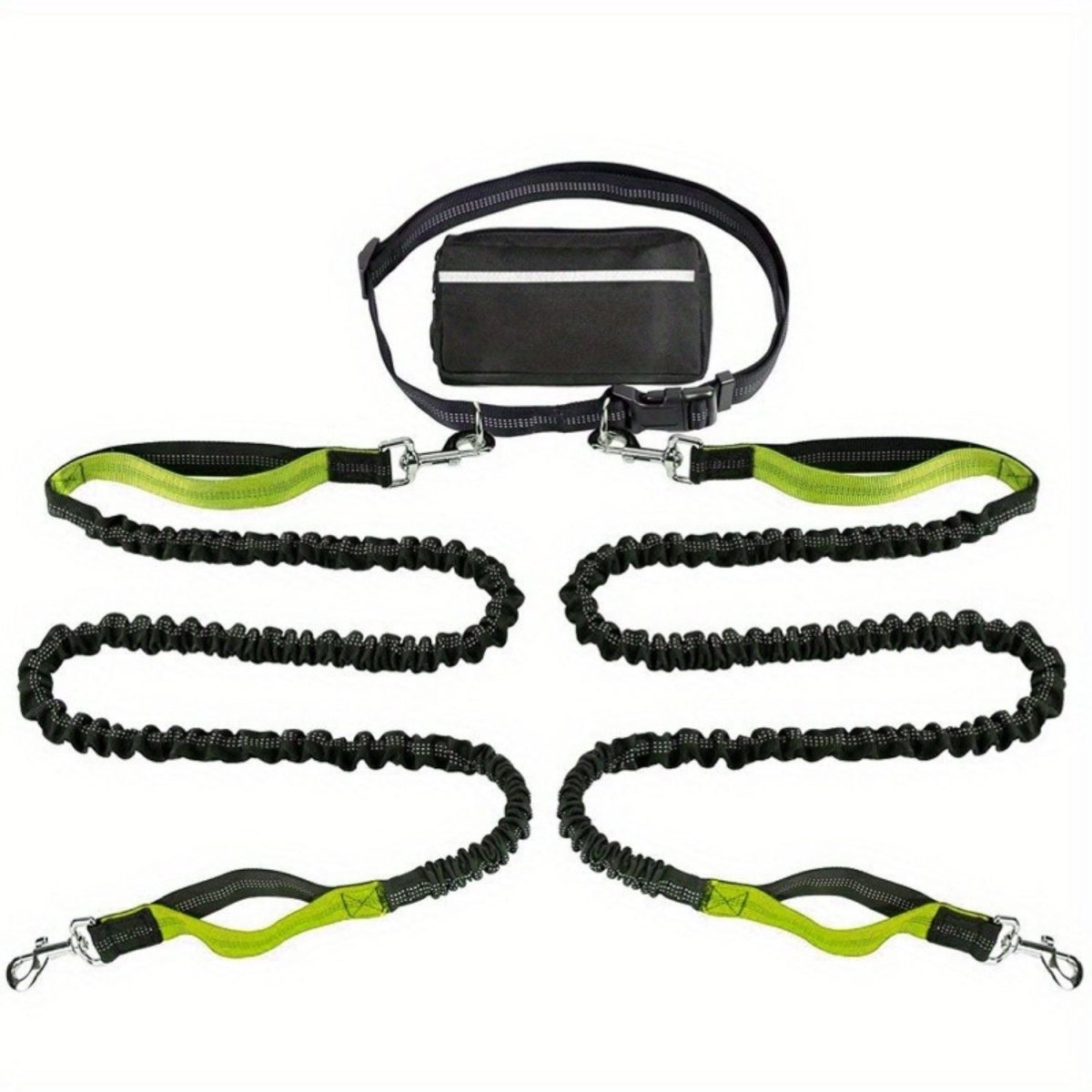 Handsfree Hondenriem Set - Reflecterend, Schokabsorberend en Duurzaam voor Middelgrote Honden - Hebbr